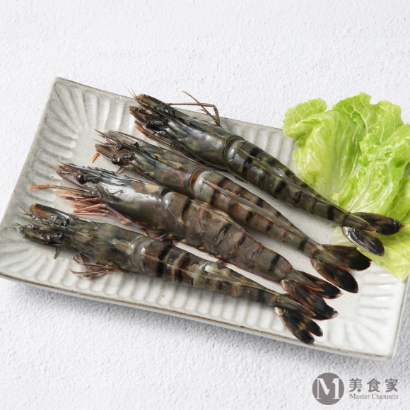 帶殼開背生黑虎蝦(圖)