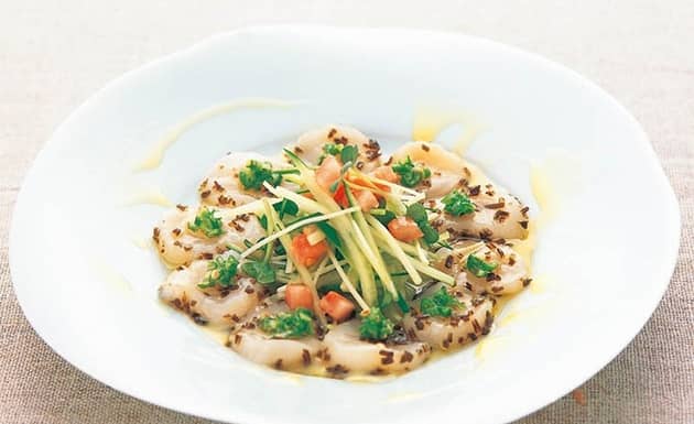 義式醋漬生干貝Carpaccio(圖)