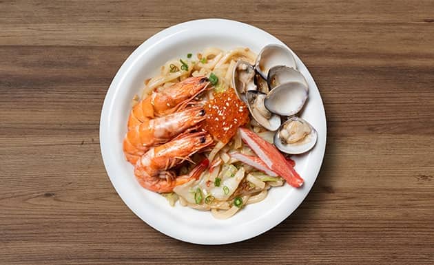 鮮蝦烏龍麵(圖)