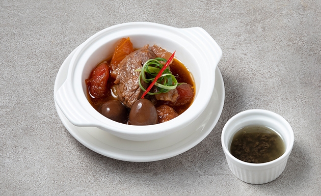 蕃茄牛雙寶佐黑松露淋醬(圖)