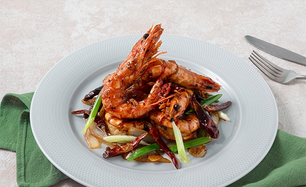 雙椒蠔味黑虎蝦(圖)