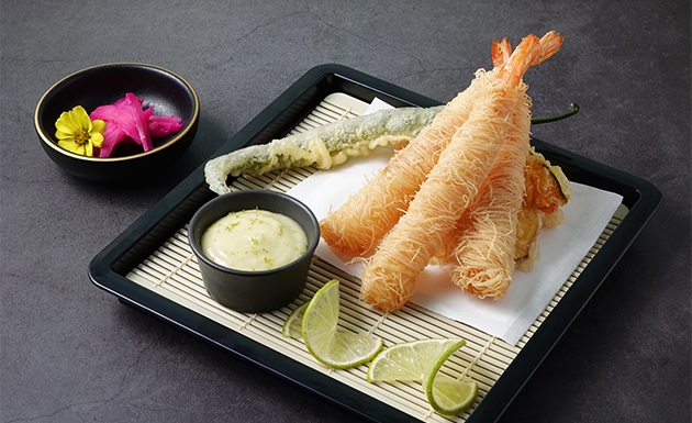 卡達菲蝦佐檸檬山葵醬(圖)