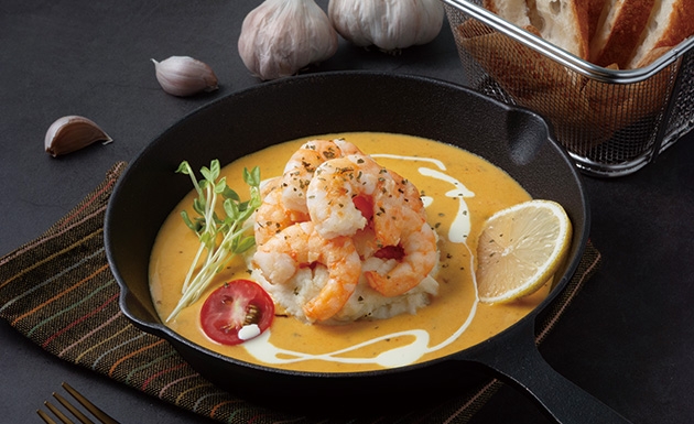 巴黎風奶油起司蝦佐馬鈴薯泥(圖)