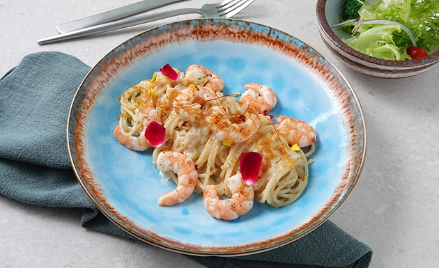烏金鮮蝦義大利麵(圖)